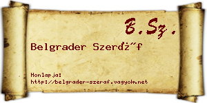 Belgrader Szeráf névjegykártya